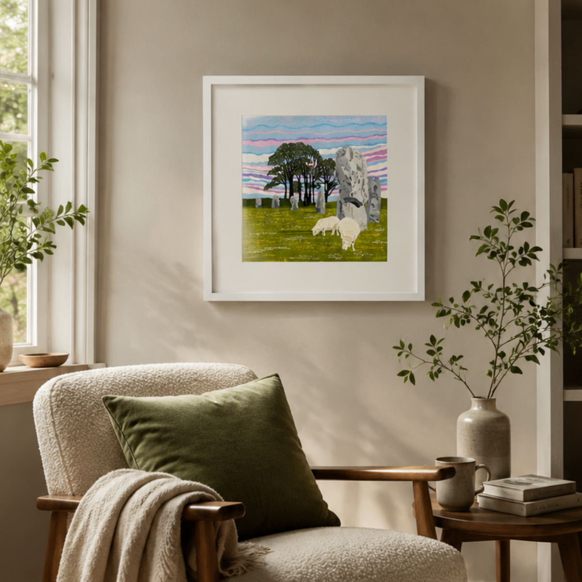 Ancient Avebury – Hand Printed Reduction Lino Cut