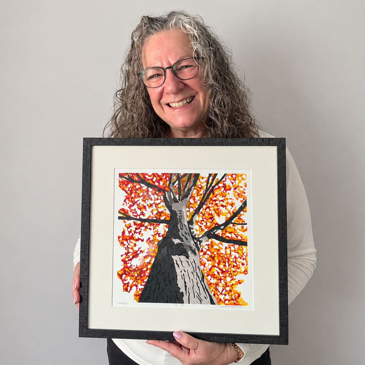Canopy Autumn – Hand Printed Reduction Lino Cut