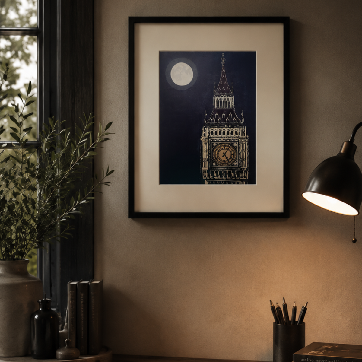 Big Ben – Hand Printed Reduction Lino Cut