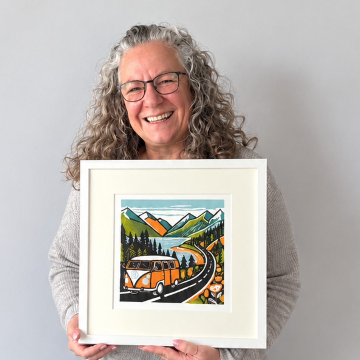 Road Trip – Hand Printed Reduction Lino Cut