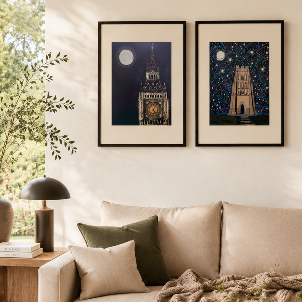 Big Ben – Hand Printed Reduction Lino Cut