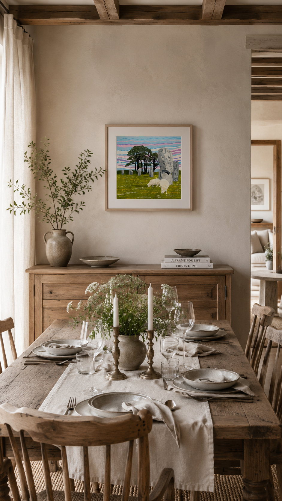 Ancient Avebury – Hand Printed Reduction Lino Cut