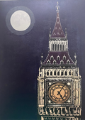 Big Ben – Hand Printed Reduction Lino Cut