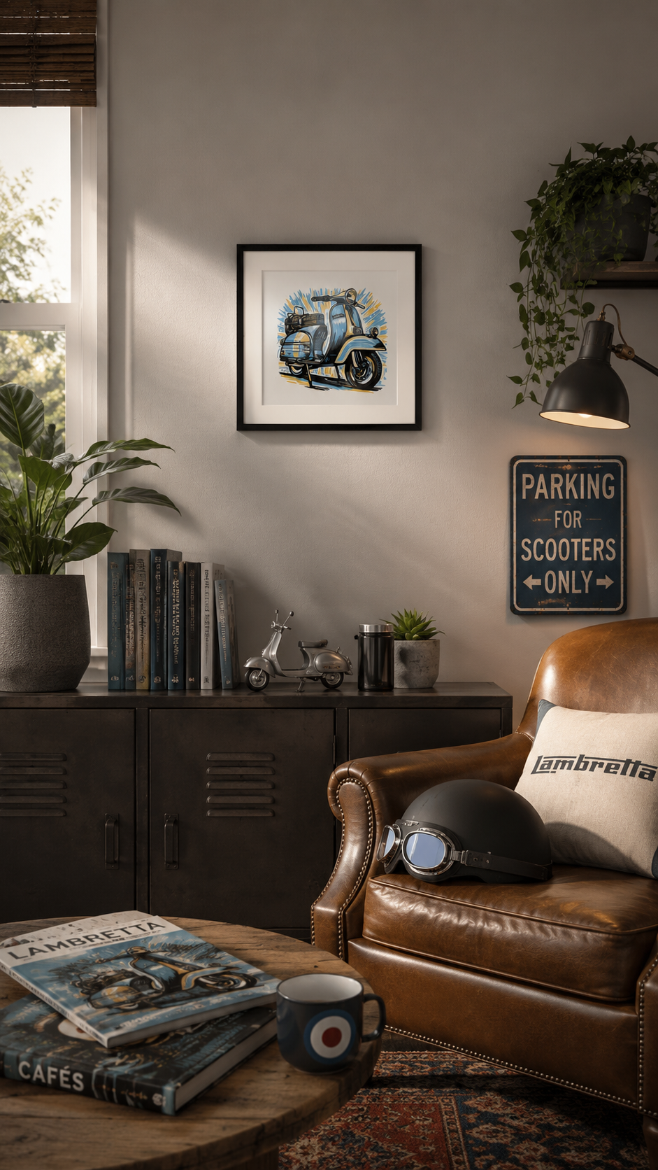 Lambretta – Hand Printed Reduction Lino Cut
